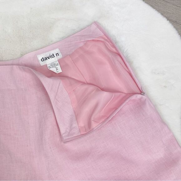 David N Hanky Linen Crop Capri Pants Pink 10 - Picture 5 of 8